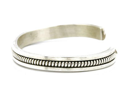 Women's Navajo Bracelet .925 Silver Handmade Cuff Signed TAHE C.1980's
