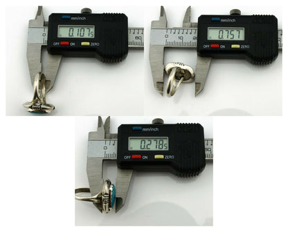 Navajo Ring .925 Silver Kingman Turquoise Handmade Native American Artist C80s