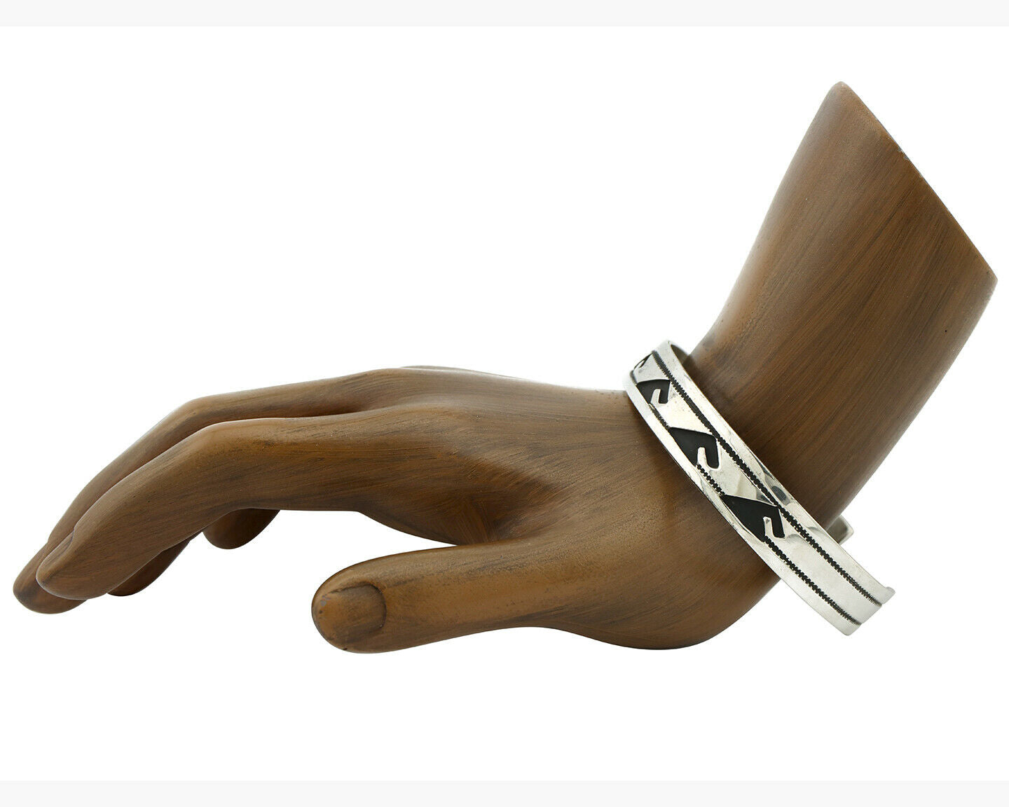 Navajo Bracelet .925 Silver Handmade Overlay Style Signed Tommy Billy Cuff C80s