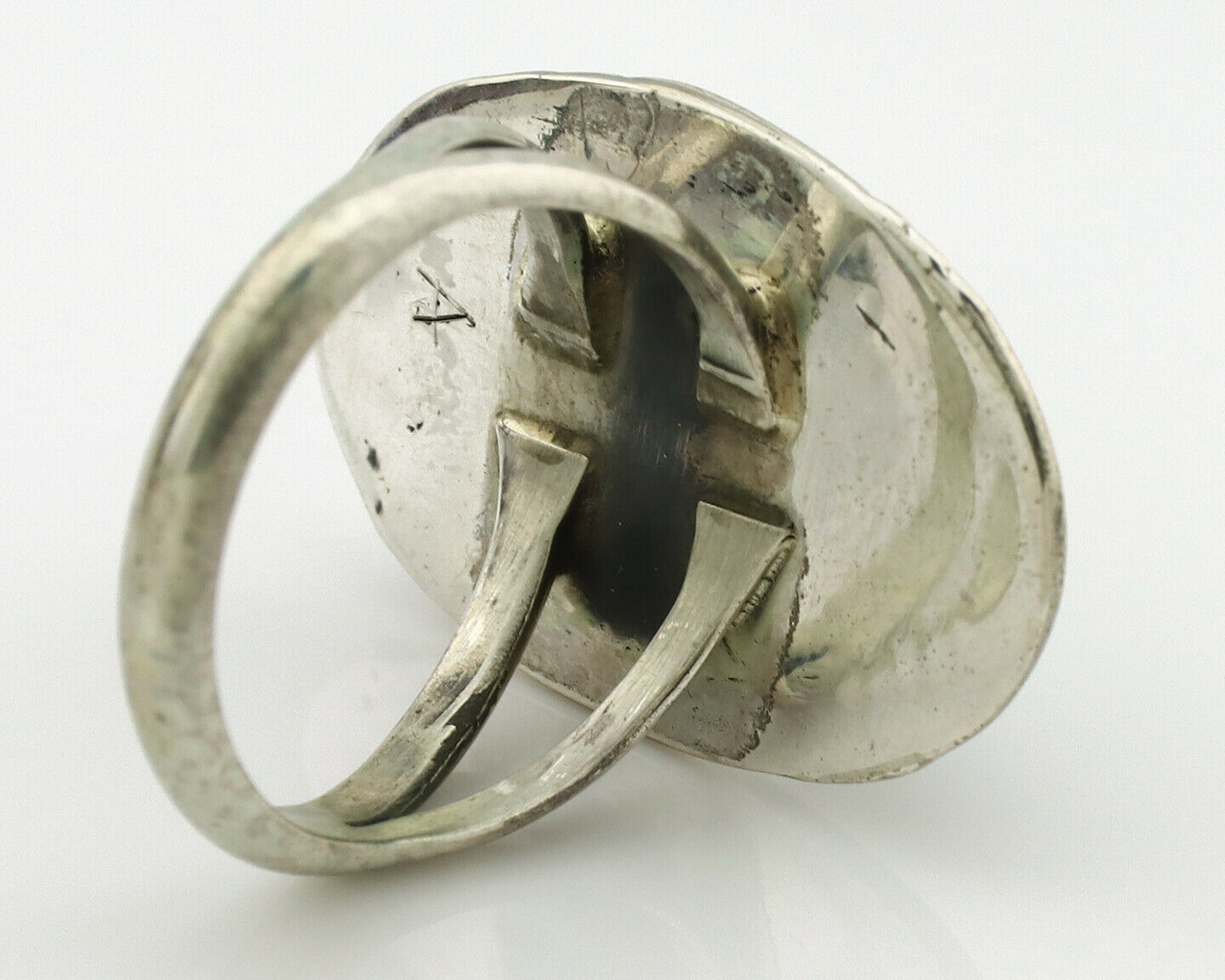 Navajo Ring .925 Silver Turquoise Native American Artist C.1980's