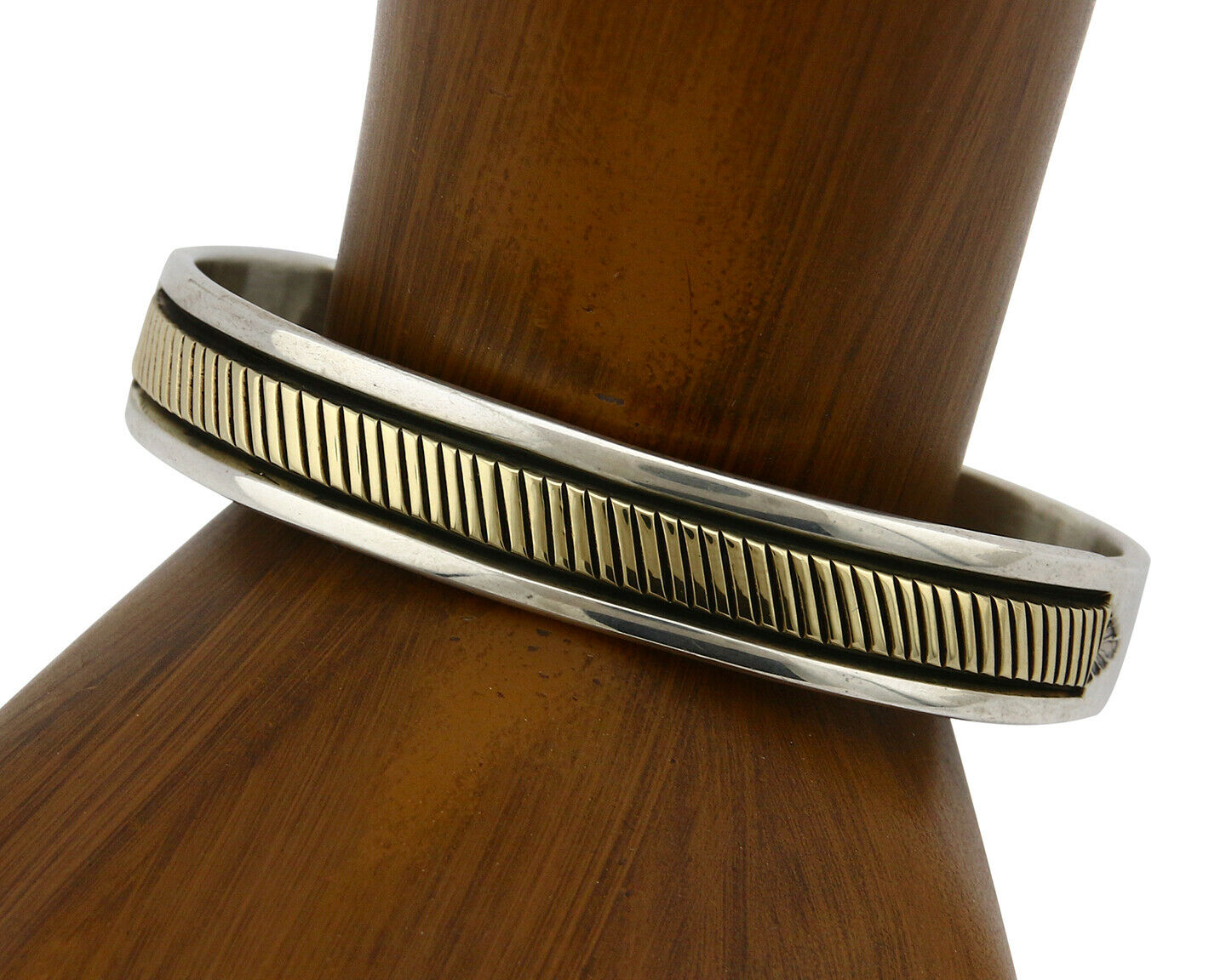 Navajo Bracelet SOLID .925 Silver & 12K Gold Filled Signed B Morgan C.80's