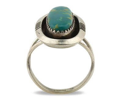 Navajo Ring .925 Silver Natural Blue Turquoise Native American Artist C.1980's