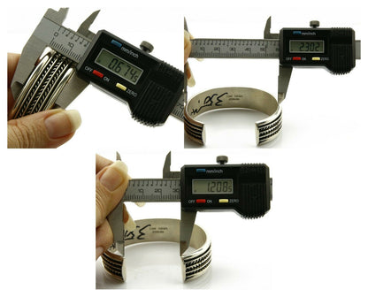 Navajo Bracelet .925 Silver SOLID Handmade Signed Artist Tom Hawk Circa 1980's