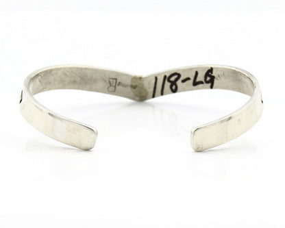 Navajo Bracelet .925 SOLID Silver & 12K Gold Plated Signed Artist RL C.80's