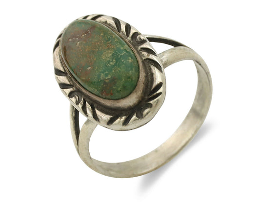 Navajo Ring .925 Silver Natural Mined Turquoise Artist Signed C.80's