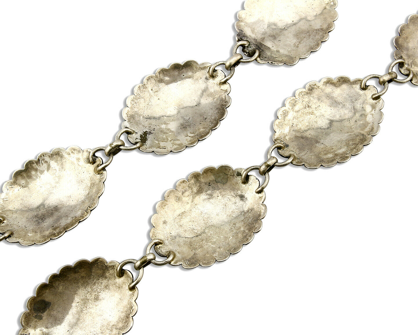 Navajo Concho Belt .925 Silver Onyx Signed M Montoya 80's