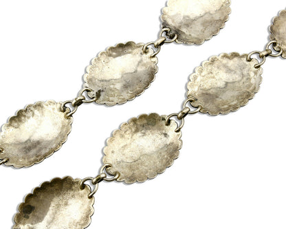 Navajo Concho Belt .925 Silver Onyx Signed M Montoya 80's