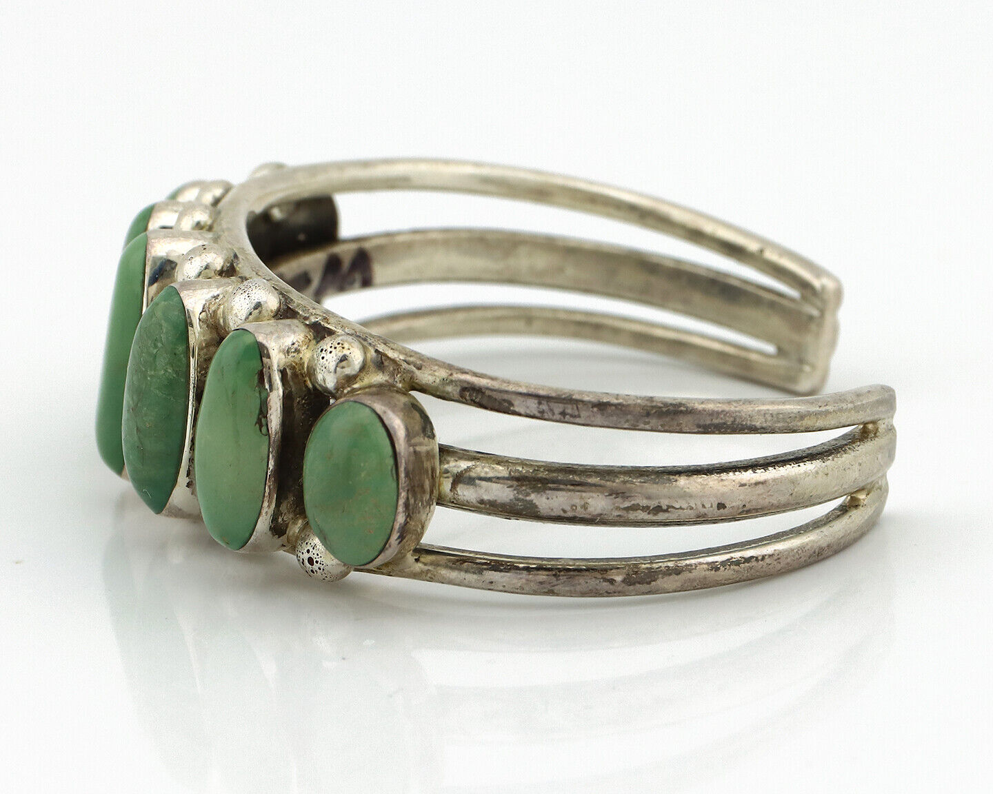 Women's Navajo .925 Silver Turquoise Mountain Signed Artist CW C.80's