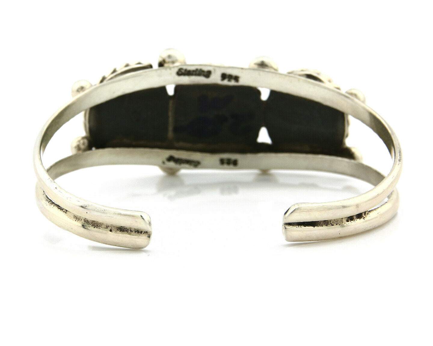 Navajo Bracelet .925 Silver Sleeping Beauty Turquoise Native C.80's