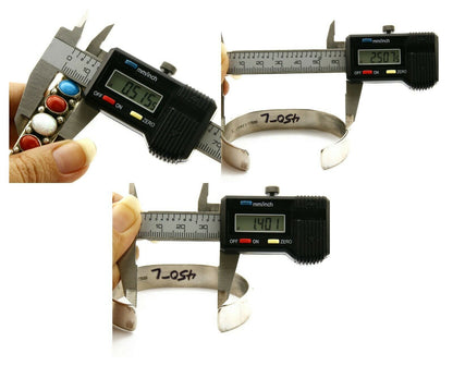 Women's Gemstone Navajo Bracelet .925 Silver Signed Leonard James C.80's