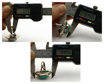 Navajo Ring .925 Silver Natural Mined Turquoise Artist Signed M Montoya C.80's