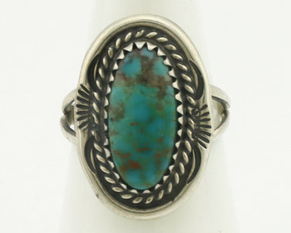Navajo Ring .925 Silver Natural Turquoise Native American Artist C.1980's