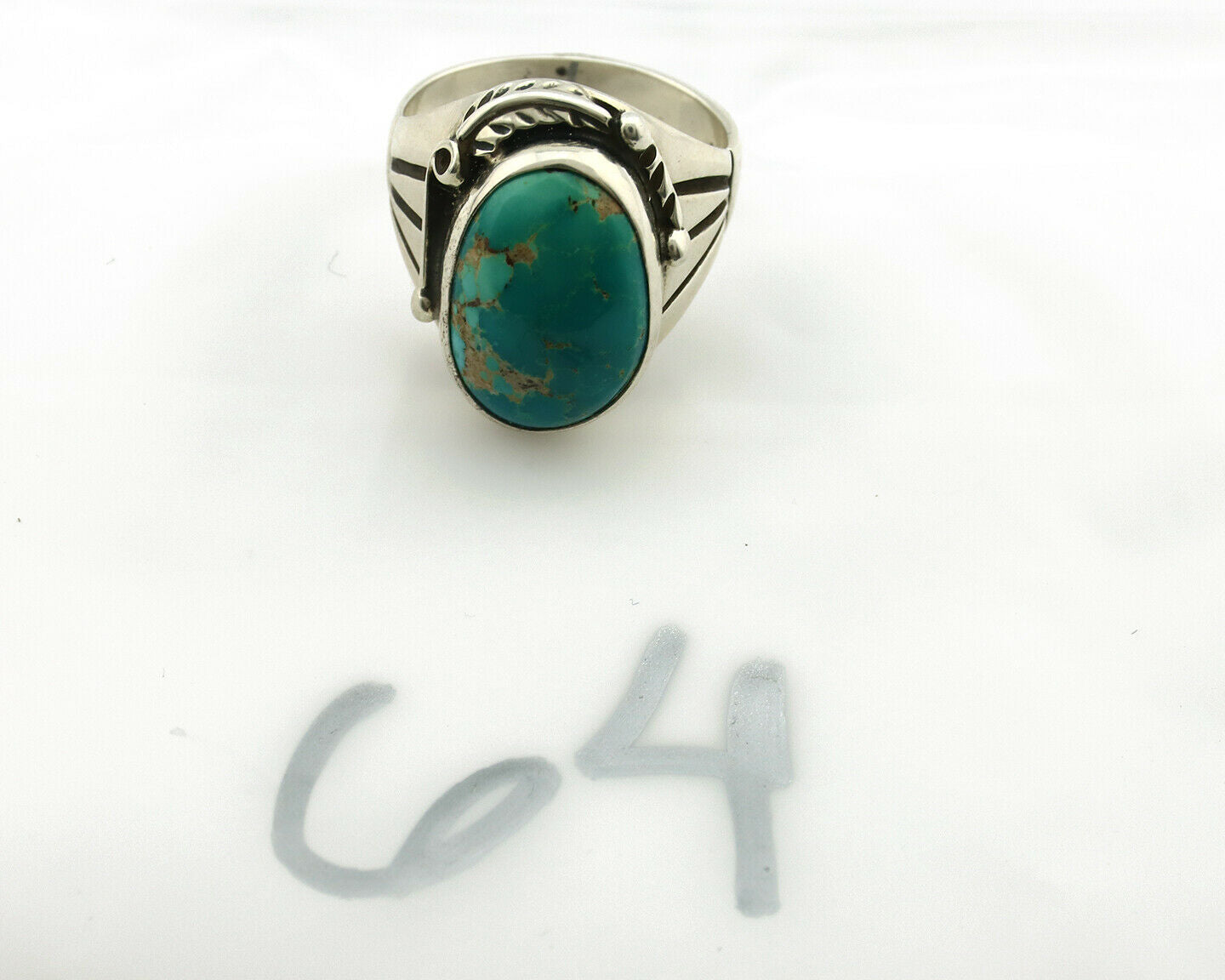 Navajo Ring .925 Silver Blue Southwest Turquoise Native Artist C.80's