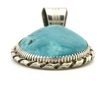 Navajo Pendant Turquoise Mountain .925 Silver Signed LTB C.80's