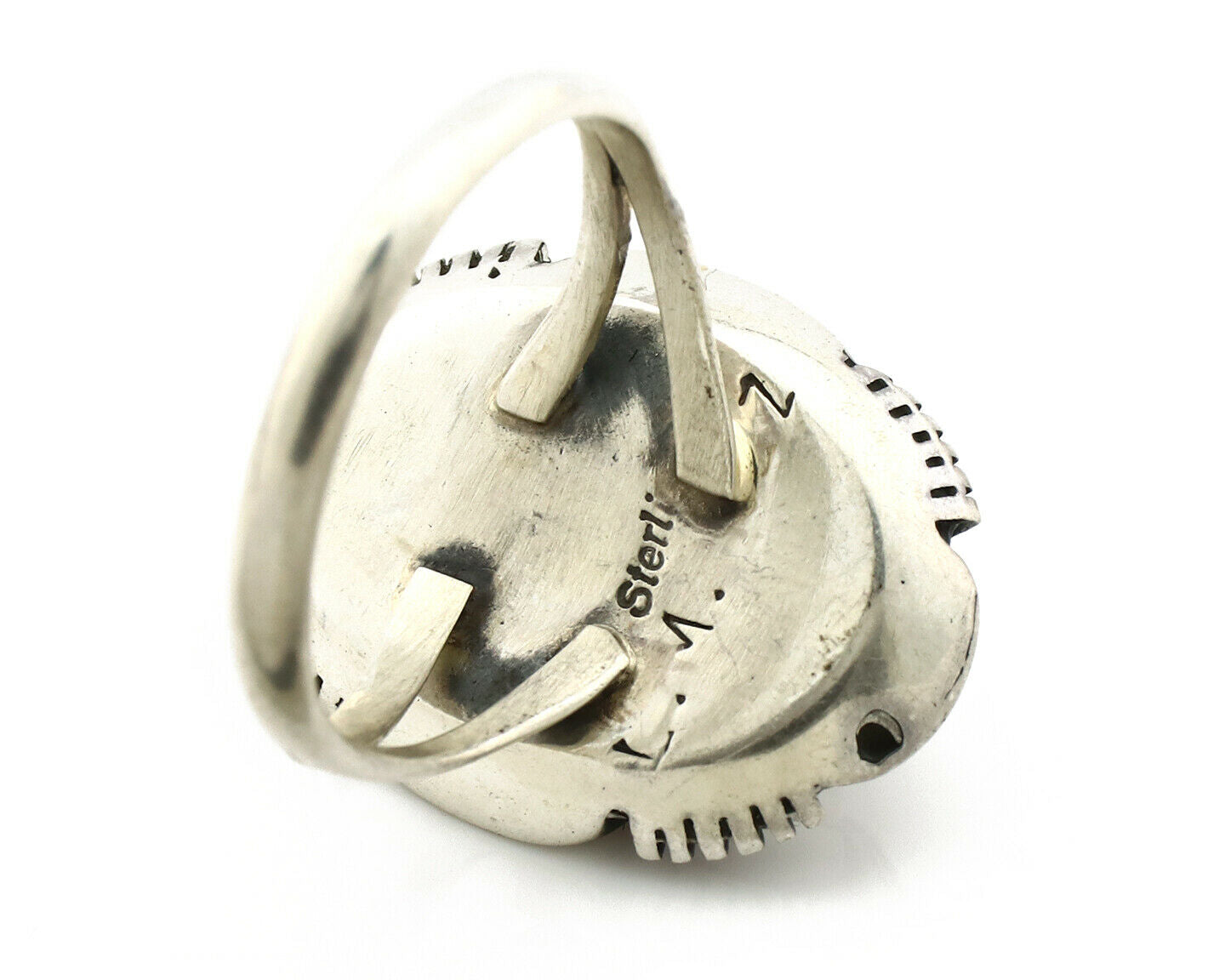 Navajo Ring .925 Silver Royston Turquoise Artist Signed L. M. Nez C80s