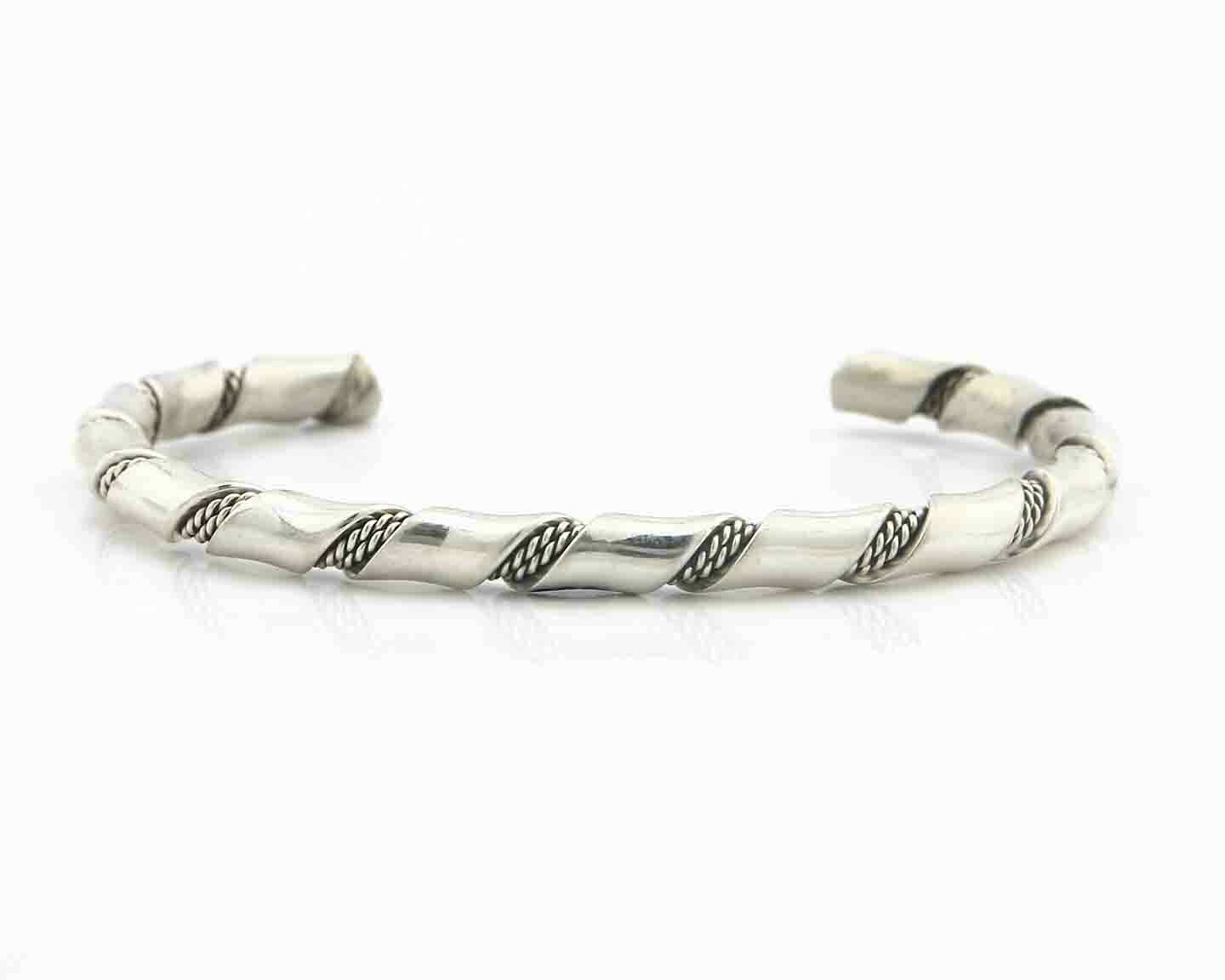 Navajo Bracelet .925 SOLID Silver Handmade Artist Tahe Circa Late 1980's