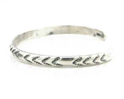 Navajo Bracelet .925 Silver Hand Stamped Arrow Head Artist I Montoya C80s