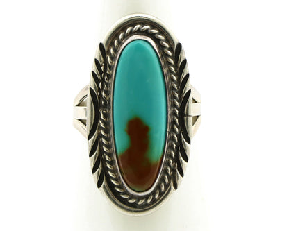 Navajo Ring 925 Silver Blue Turquoise Artist Signed M Begay C.80's