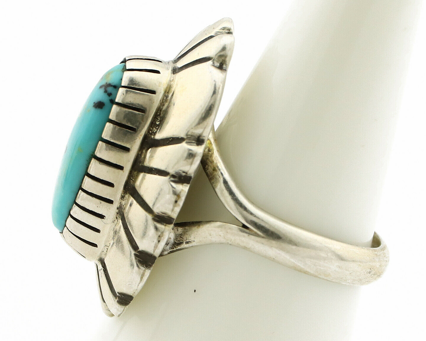 Navajo Ring .925 Silver Arizona Turquoise Signed M Montoya C.80's