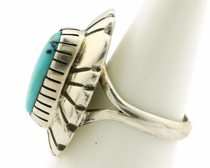 Navajo Ring .925 Silver Arizona Turquoise Signed M Montoya C.80's