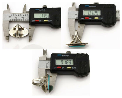 Navajo Ring .925 Silver Natural Blue Turquoise Artist Talhat C.1980's