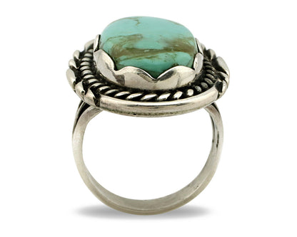 Navajo Ring .925 Silver Turquoise Mountain Apache MFG C.80's