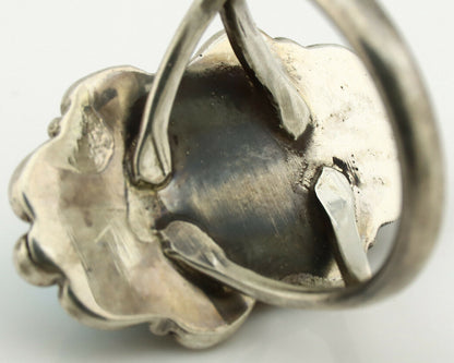 Navajo Ring .925 Silver Blue Turquoise Native American Artist C.80's