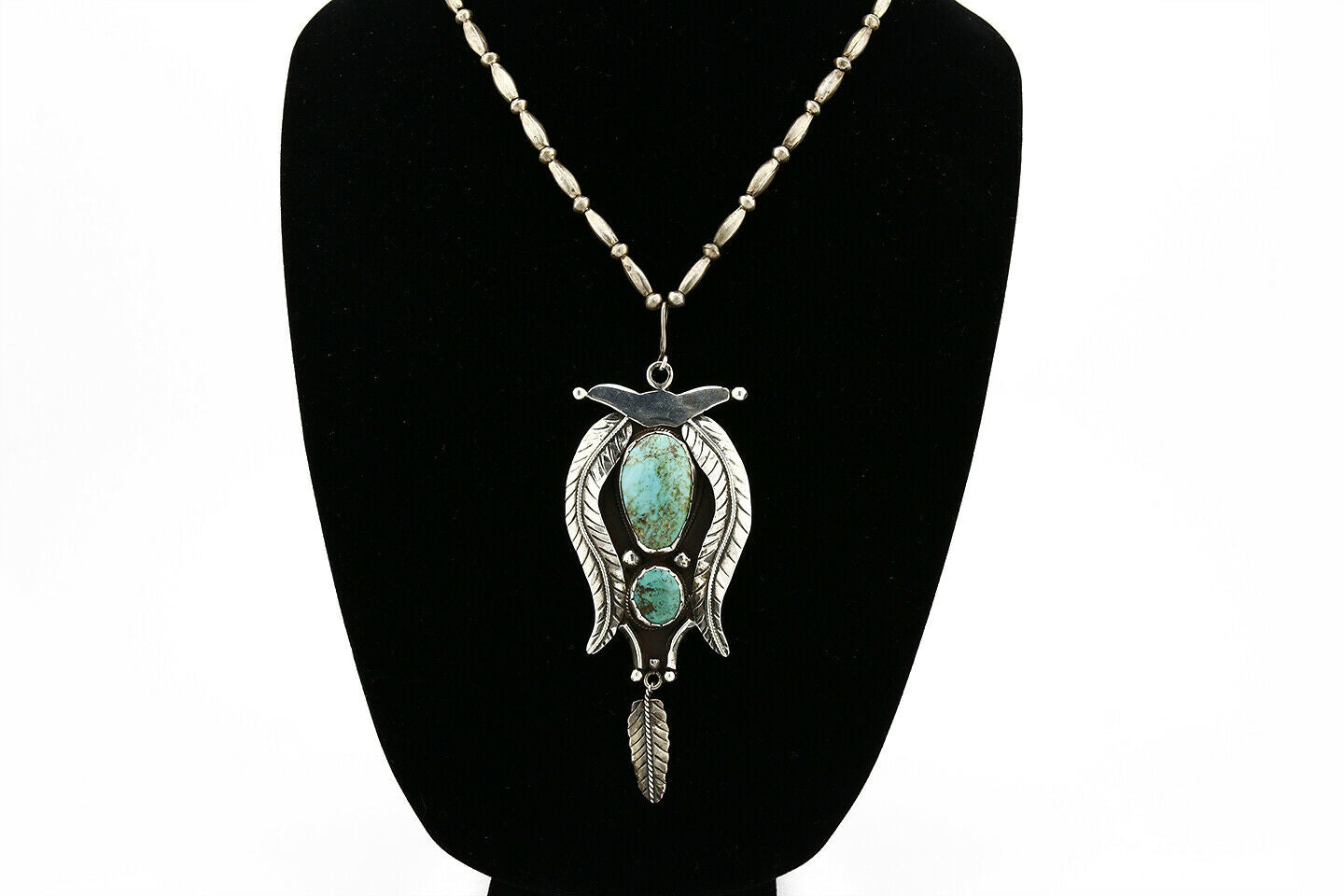 Old Pawn Navajo George Jones Natural Mined Turquoise .925 Silver Cuff