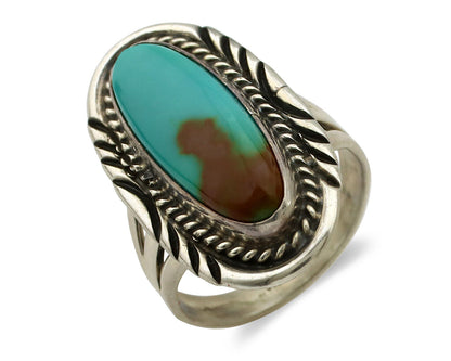 Navajo Ring 925 Silver Blue Turquoise Artist Signed M Begay C.80's