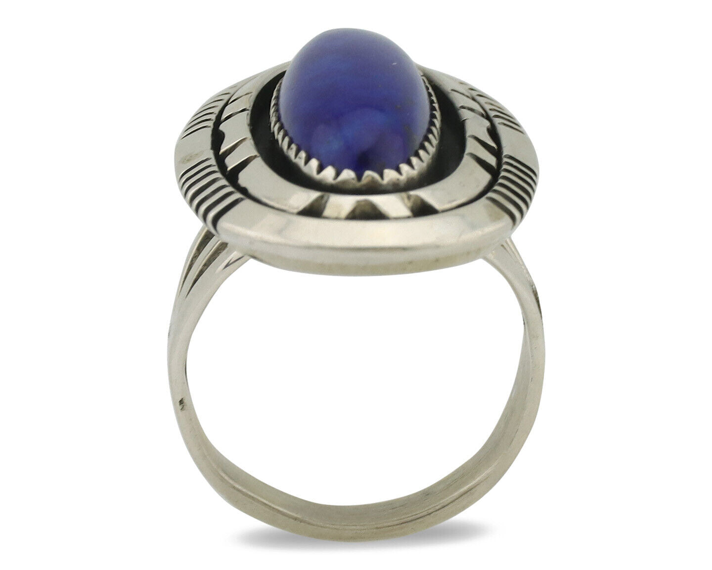 Navajo Ring 925 Silver Natural Lapis Lazuli Artist Signed William Denetdale C80s
