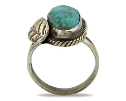 Navajo Ring .925 Silver Blue Turquoise Native American Artist C.1980's