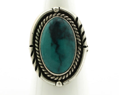 Navajo Ring .925 Silver Turquoise Mountain Artist Signed EA C.80's