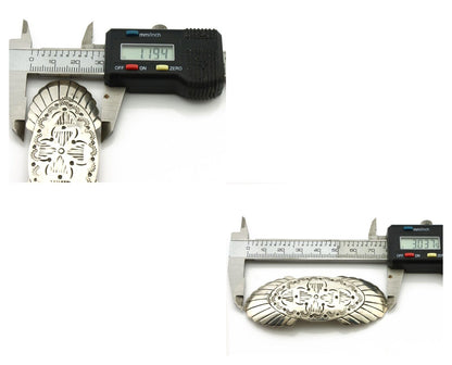 Navajo Hair Clip Barrette .925 Silver Hand Stamped Artist Signed C Montoya C80s