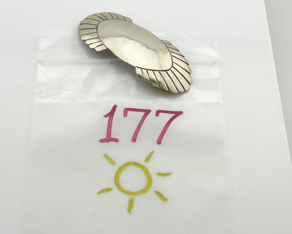Navajo Hair Clip Barrette .925 Silver Hand Stamped Artist Signed C Montoya C80s