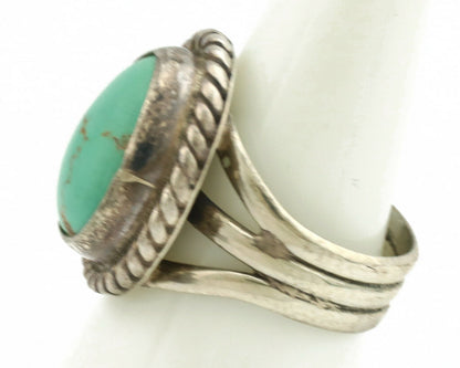 Navajo Ring .925 Silver Kingman Turquoise Native American Artist C.1980's