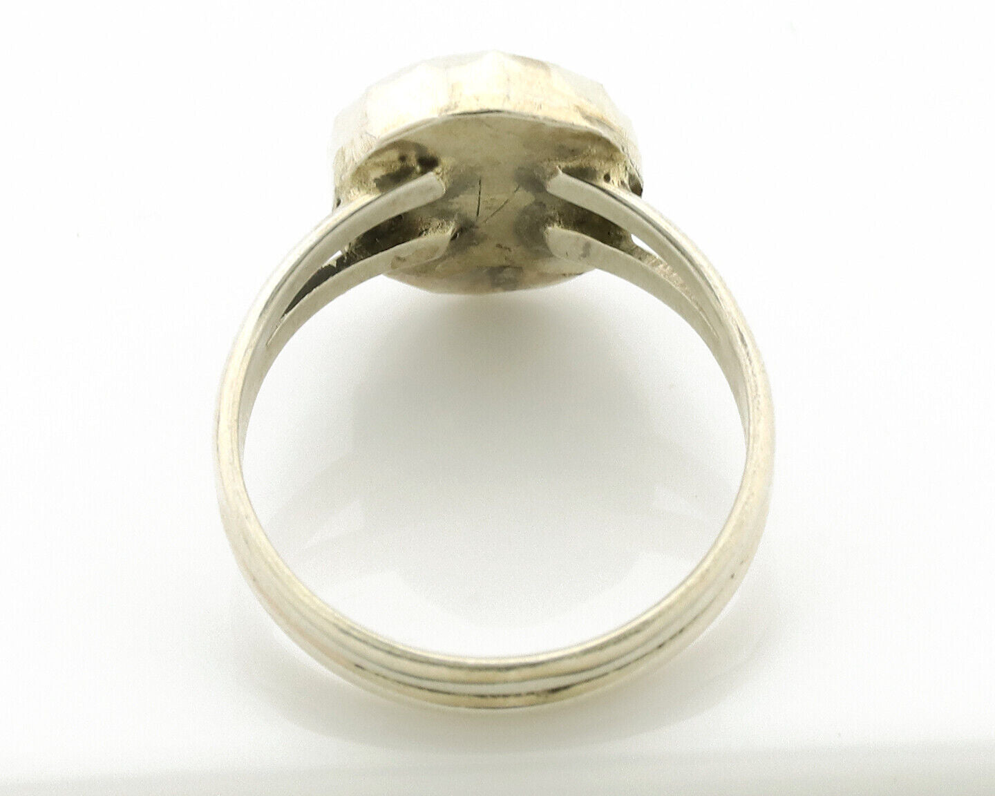 Navajo Ring .925 Silver Sleeping Beauty Turquoise Native American Artist C.1980s