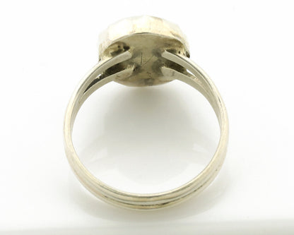 Navajo Ring .925 Silver Sleeping Beauty Turquoise Native American Artist C.1980s