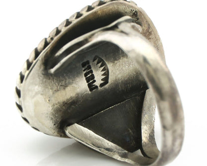 Navajo Ring .925 Silver Natural Blue Turquoise Native American Artist C.80's