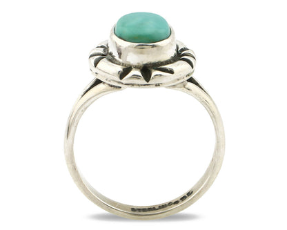 Navajo Ring .925 Silver Kingman Turquoise Artist Signed Gecko C.90's