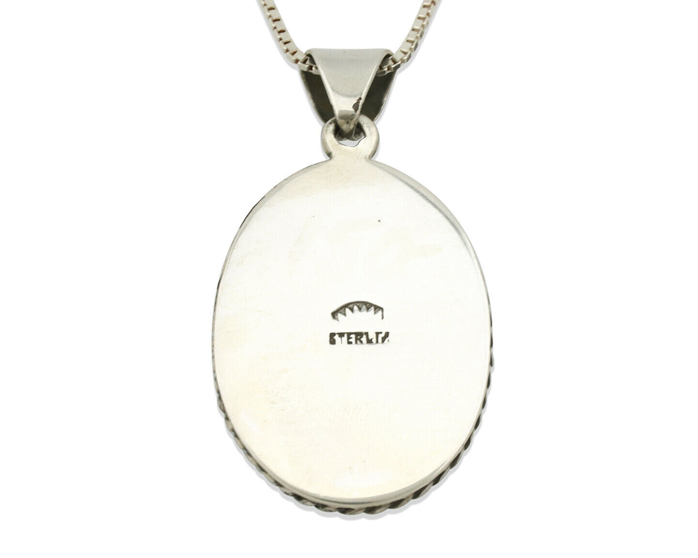 Navajo Handmade Pendant Necklace .925 Silver Artist Signed Sunrise C.80's