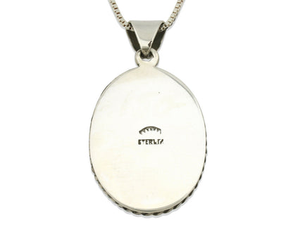 Navajo Handmade Pendant Necklace .925 Silver Artist Signed Sunrise C.80's