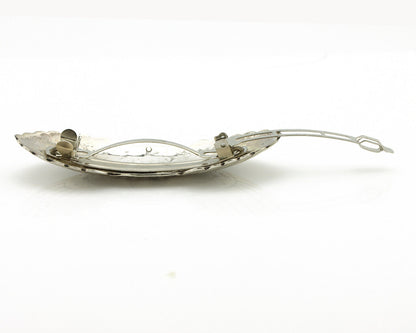 Navajo Hair Clip Barrette .925 Silver Hand Stamped Artist Signed C Montoya C80s
