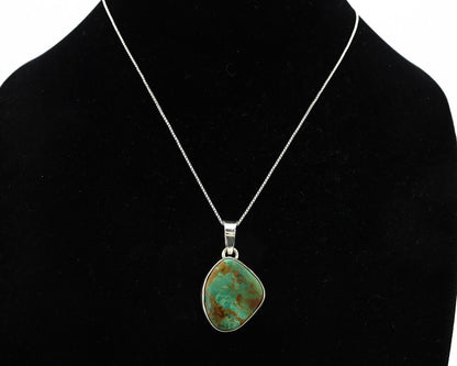 Navajo Handmade Necklace 925 Silver Arizona Turquoise Signed Gecko C.80's