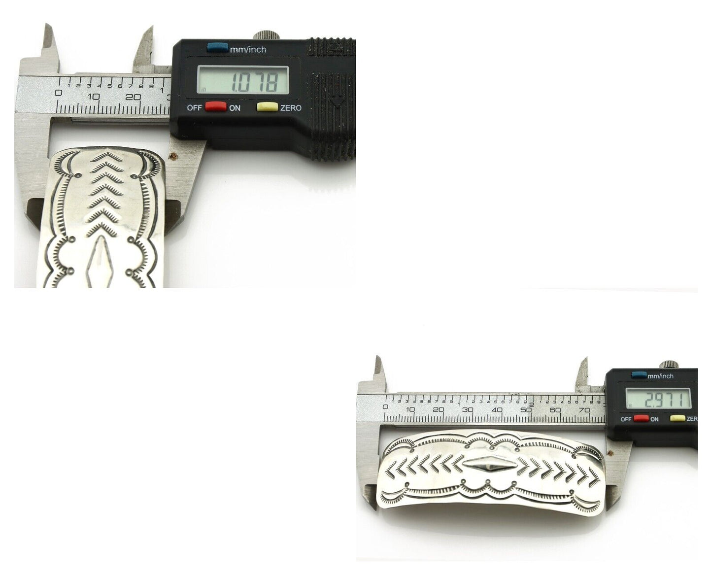 Navajo Hair Clip Barrette .925 Silver Hand Stamped Artist Signed Harold Tom C80s