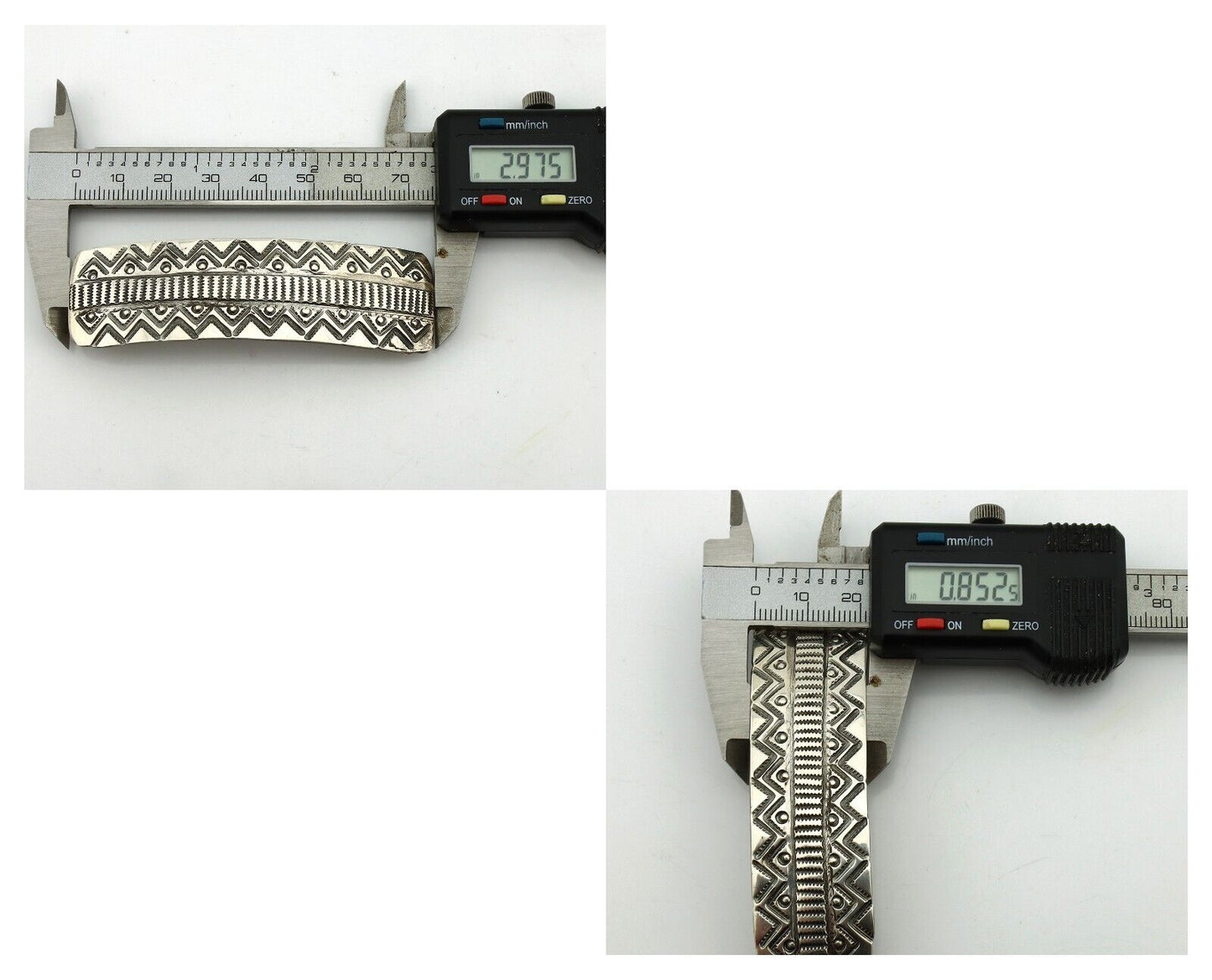 Women's Navajo Hair Clip Barrette .925 Silver Hand Stamped Native Artist C.80's