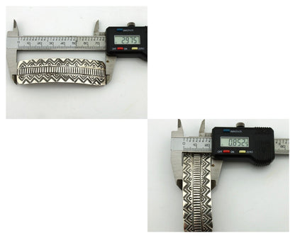 Women's Navajo Hair Clip Barrette .925 Silver Hand Stamped Native Artist C.80's
