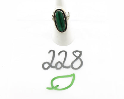 Navajo Ring 925 Silver Natural Malachite Artist Signed William Denetdale C.80's
