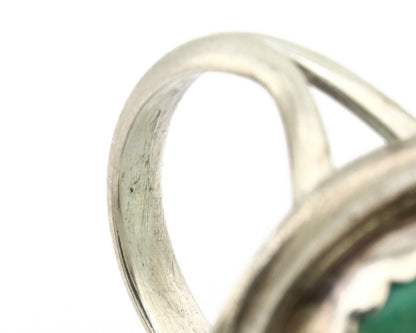 Navajo Ring .925 Silver Kingman Turquoise Native American Artist C.1980's