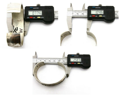 Navajo Bracelet .925 Silver Hand Stamped Overlay Signed Star C.80's