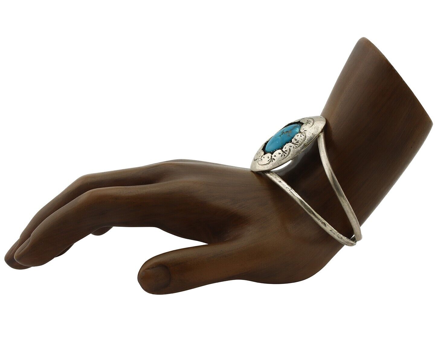 Navajo Cuff Bracelet 925 Silver Natural Turquoise Native American Artist C.80's
